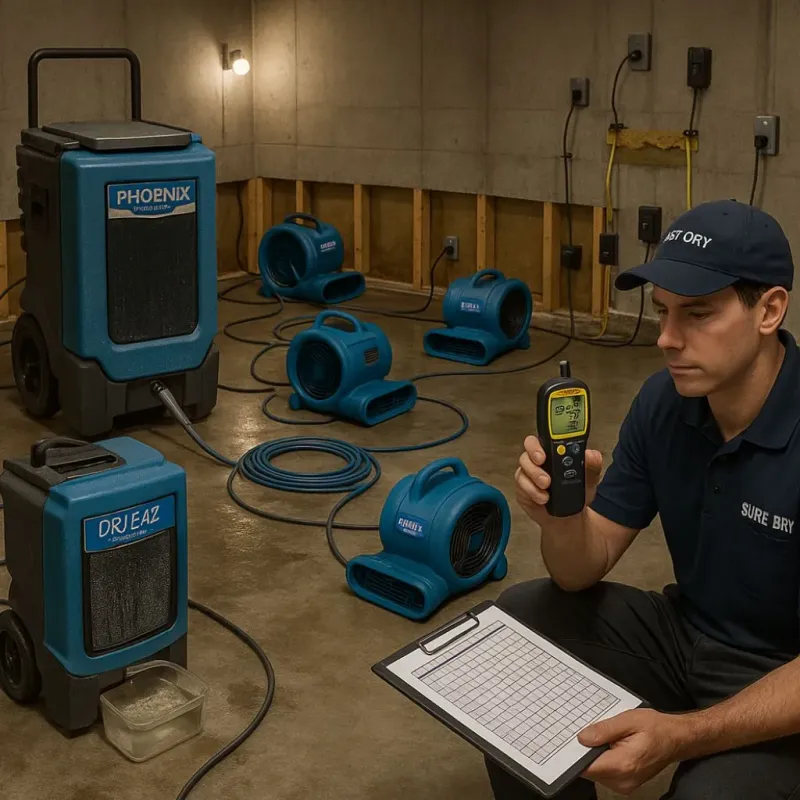 Structural Drying and Dehumidification process in Guernsey County, OH